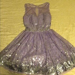 Ruby Rox Purple Sequin Homecoming Dress